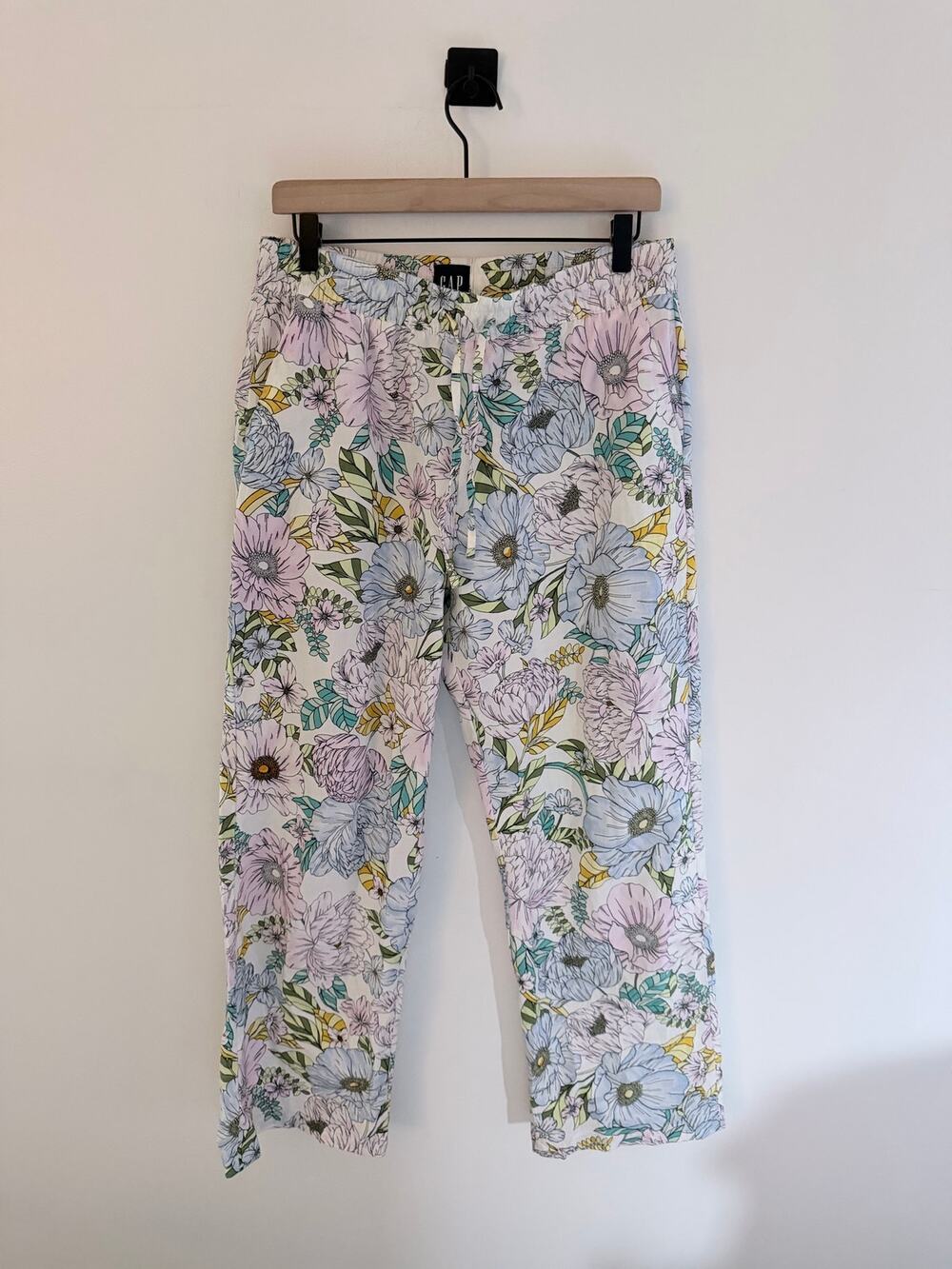Gap Women’s 100% Cotton Pastel Floral Botanical Print Pajama Pants-Size M